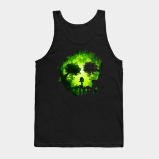 Skull Forest watercolor painting Tank Top